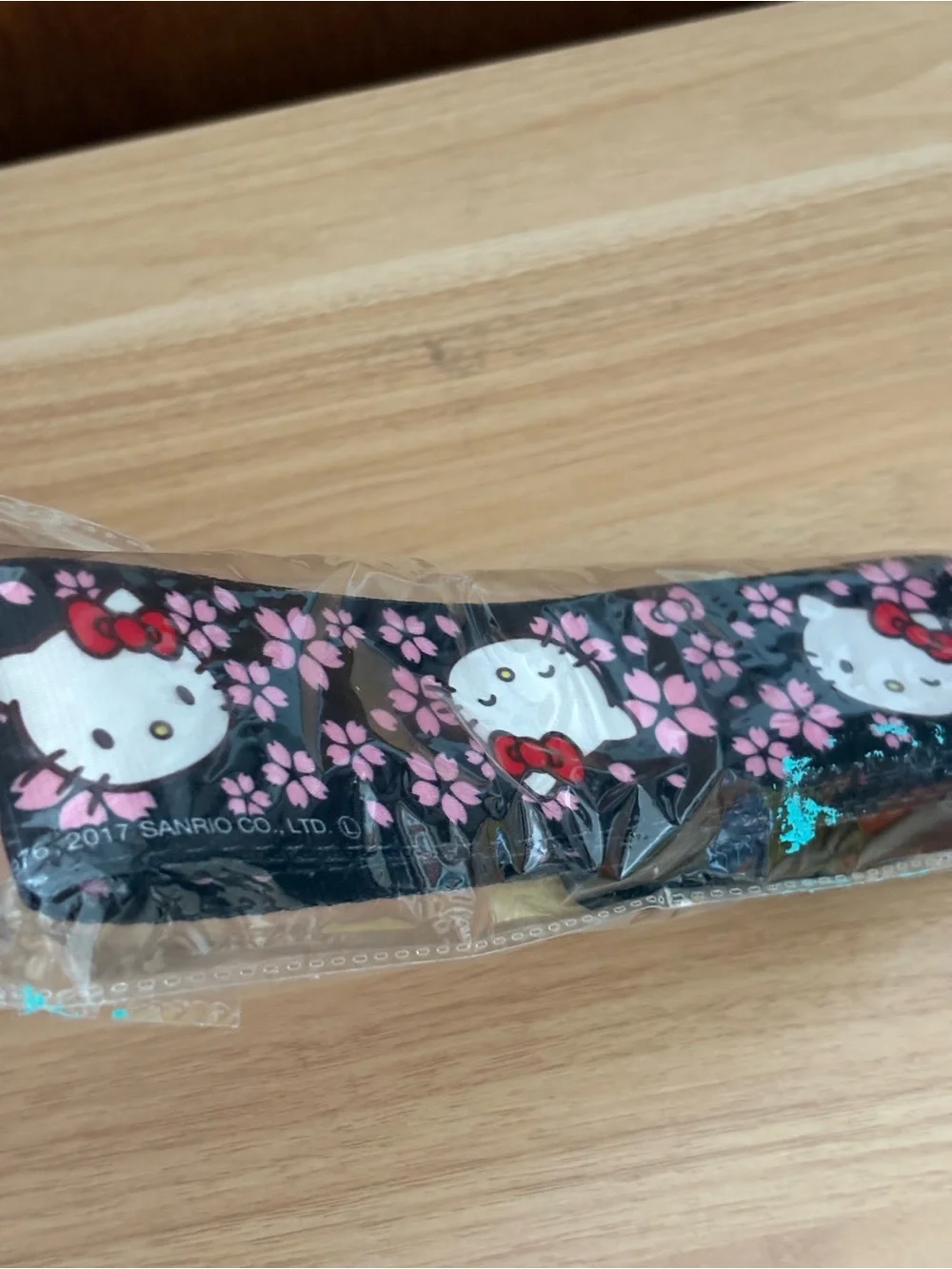 NEW HELLO KITTY Black Luggage Strap Pink Cherry Blossom Sanrio Japan - Picture 3 of 6